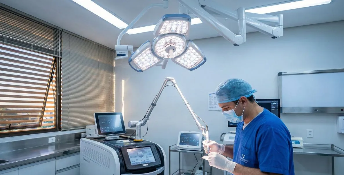  Clínica médica moderna em Brasília preparada para procedimentos, evidenciando estrutura para equiparação hospitalar e redução de impostos com a Alva Medical.