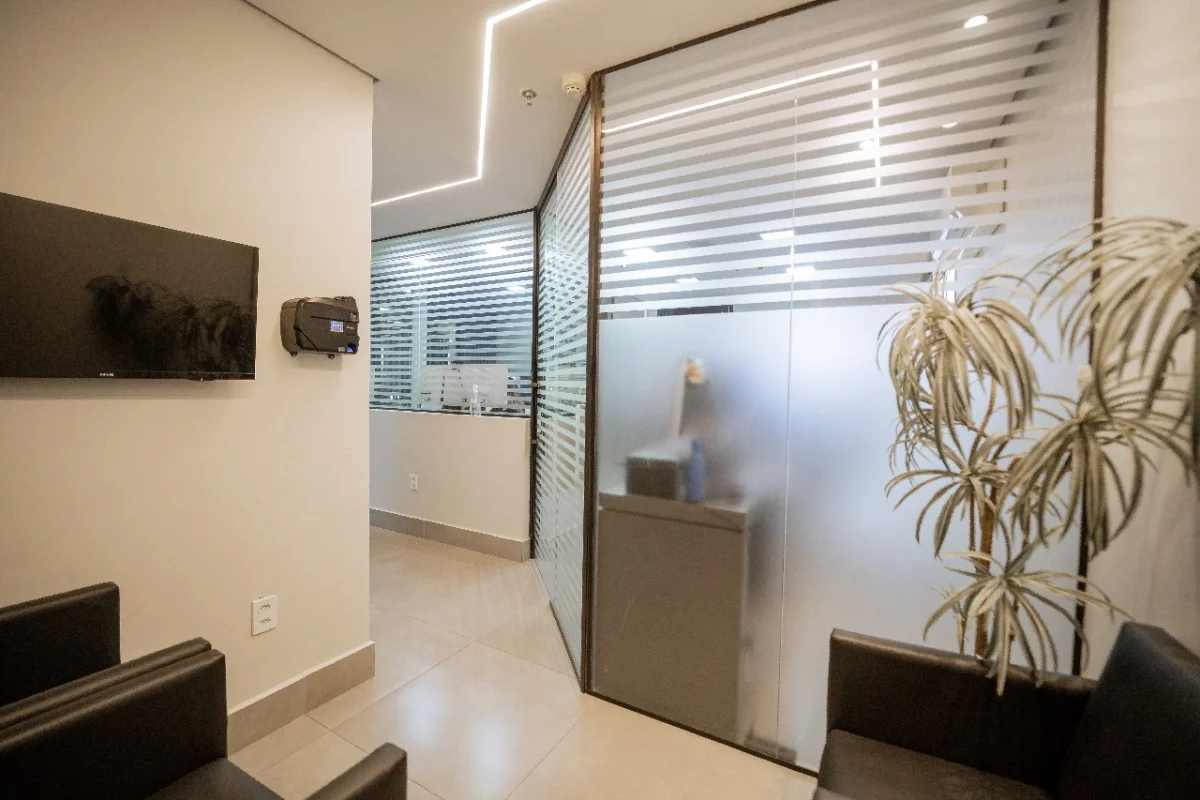 Recepção do escritório da Alva Medical em Águas Claras